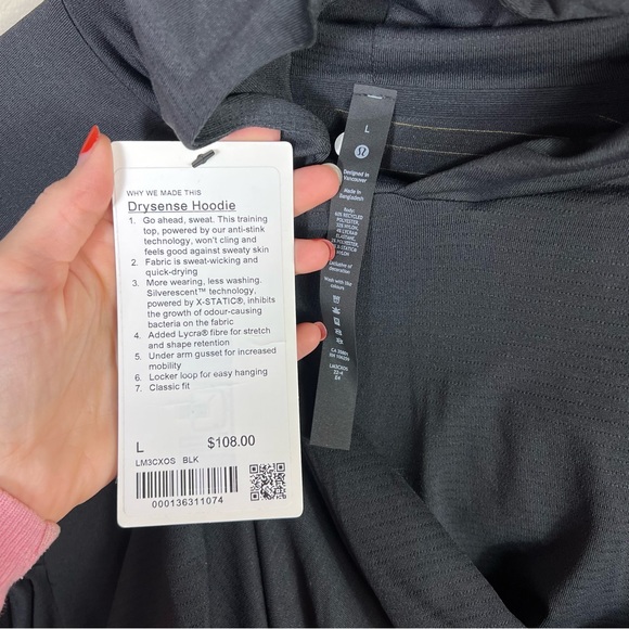Lululemon Drysense Hoodie black large - Picture 3 of 3